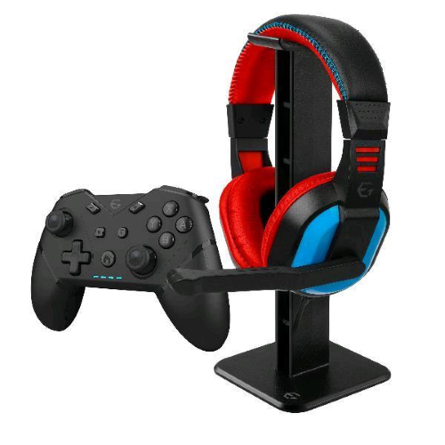 EGO SBP30 ESSENTIAL PACK NINTENDO SWITCH CONTROLLER WIRELESS RGB + CUFFIE GAMING DRIVER 40mm SUPPORTO CUFFIE